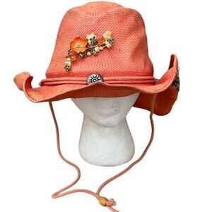 Pink Floral Old Country Cow Girl Hat